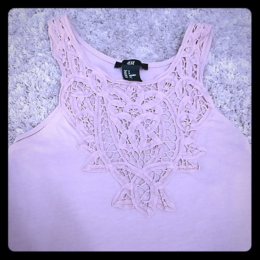 H&M tank, size small, lace neckline